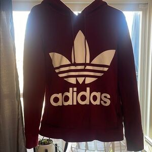 Adidas Maroon Hoodie with White Logo
